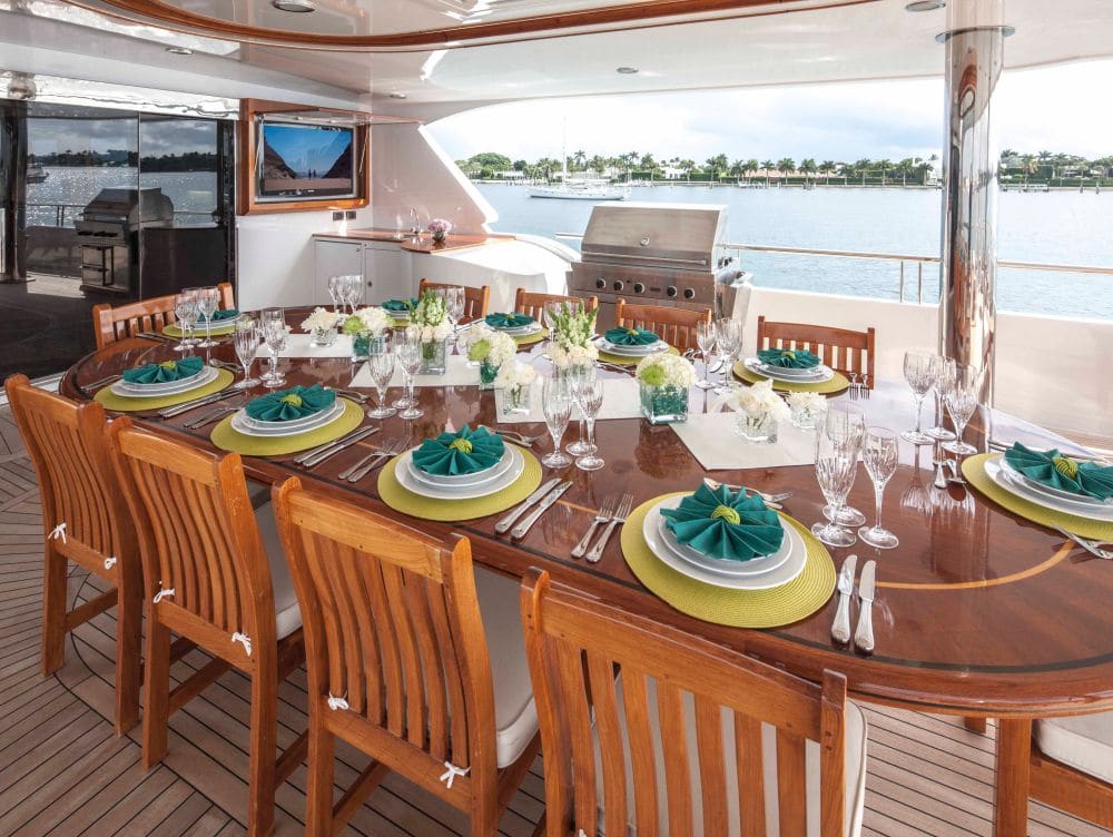 Excellence Yacht Upper Deck Dinning