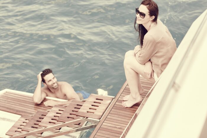 Couple on a yacht 