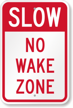 no wake zone sign