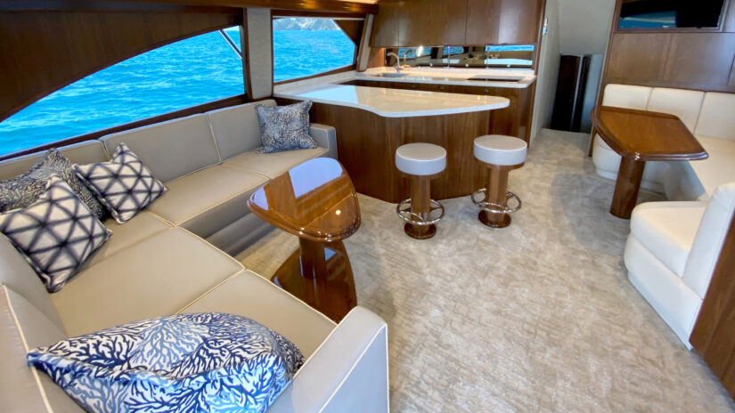interior view of a sportfishing yacht